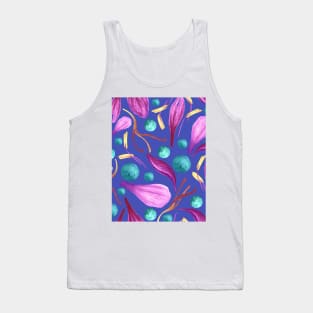 Vivid Saffron Petals - Velvet, Turquoise Green and Blue Tank Top